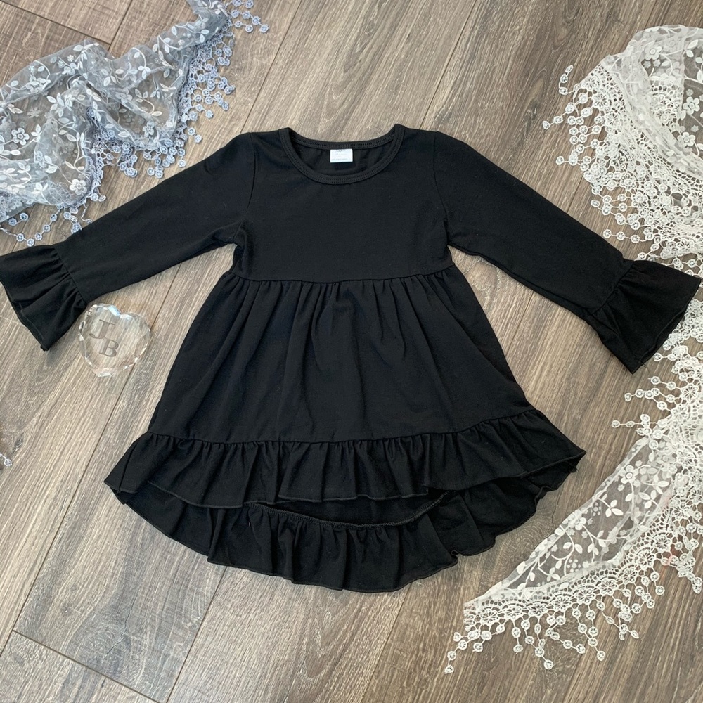 #4 Black Hi-Lo Ruffle Tunic/Dress